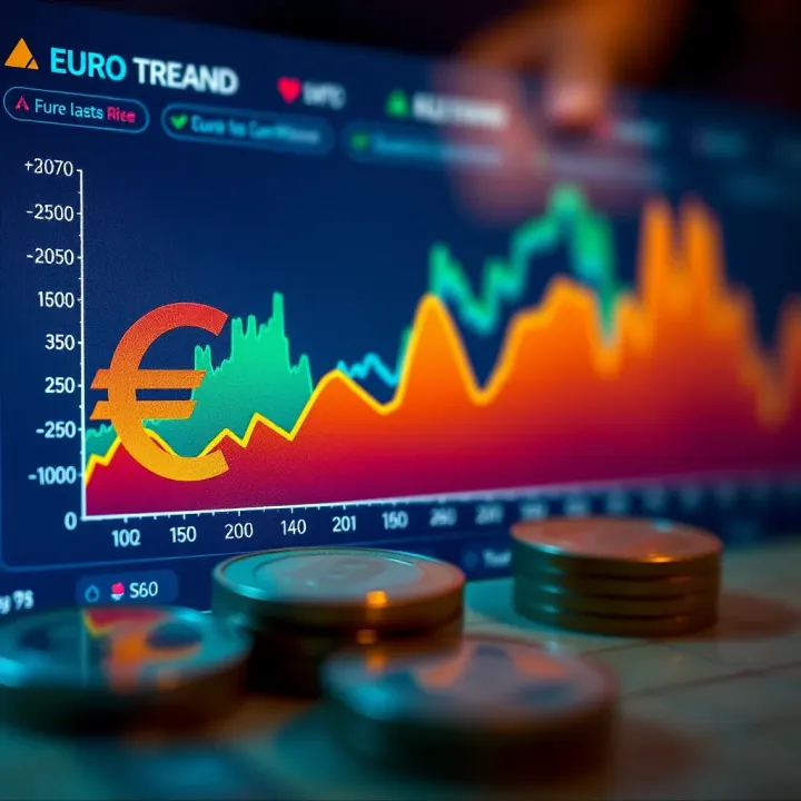 Graph showing the upward trend of the euro against the Colombian peso over time