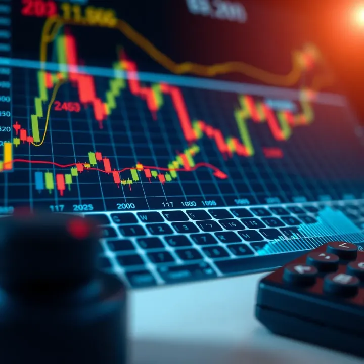 Graph illustrating financial decision outcomes supported by trading calculations
