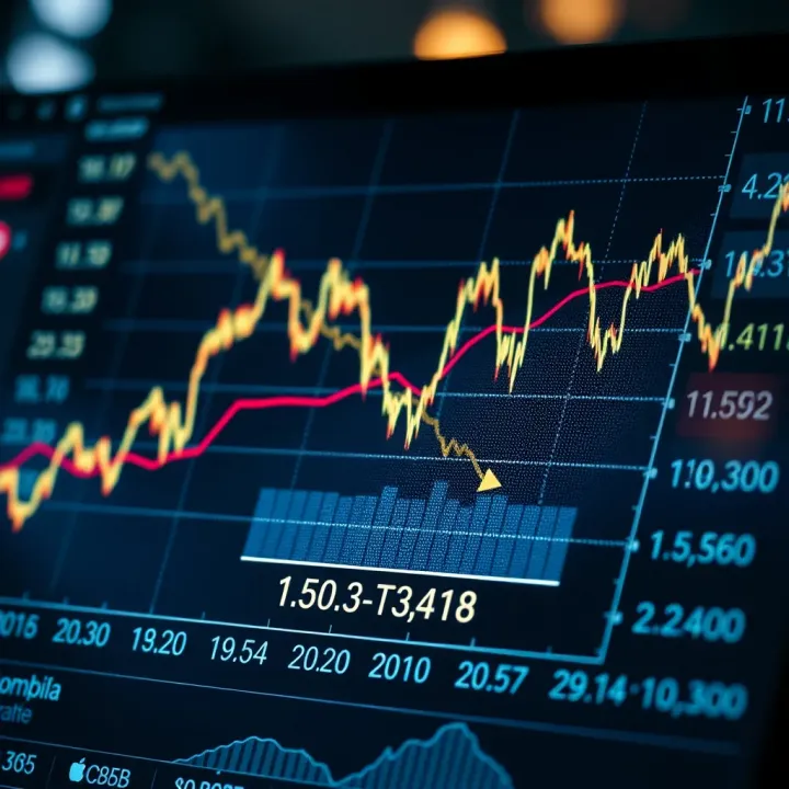 Forecast chart illustrating predicted movements in the Colombian peso against the US dollar
