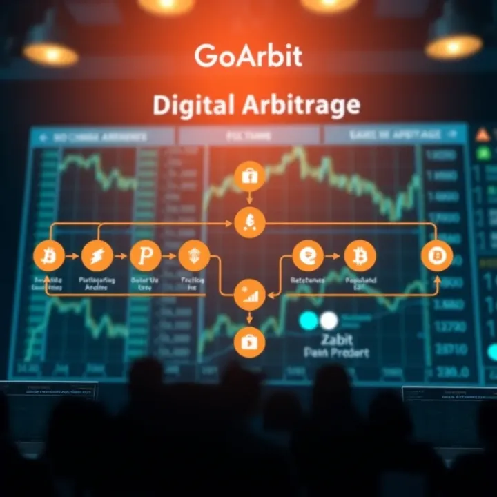 Diagram illustrating the flow of digital currency arbitrage on the Go Arbit platform