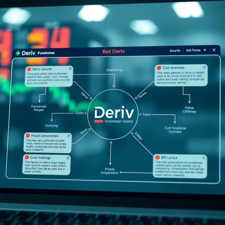 Technical Overview of Deriv Trading Bot Functionality Diagram illustrating the technical components and workflow of a Deriv trading bot