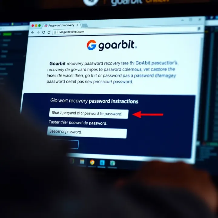 GoArbit Password Recovery Instructions Password recovery form on GoArbit with instructions to reset credentials safely