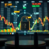 Conceptual representation of secure investment with digital lock and financial data visualization