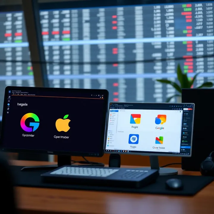 Compatibility of Deriv with Multiple Operating Systems Illustration of a computer setup with icons representing different operating systems