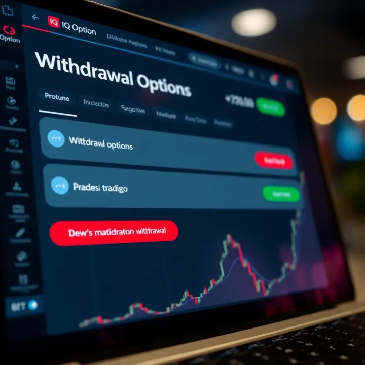 Digital platform interface showing withdrawal options for a financial trading account