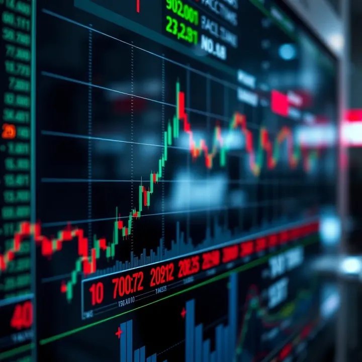 Market chart depicting investor reactions and fluctuations during a financial downturn