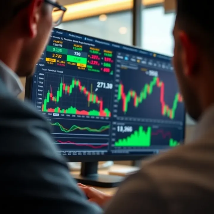 User interface of IQ Broker trading platform displaying charts and financial data