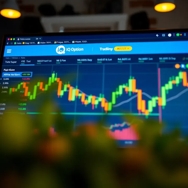 Illustration of online trading platform interface with affiliate marketing elements