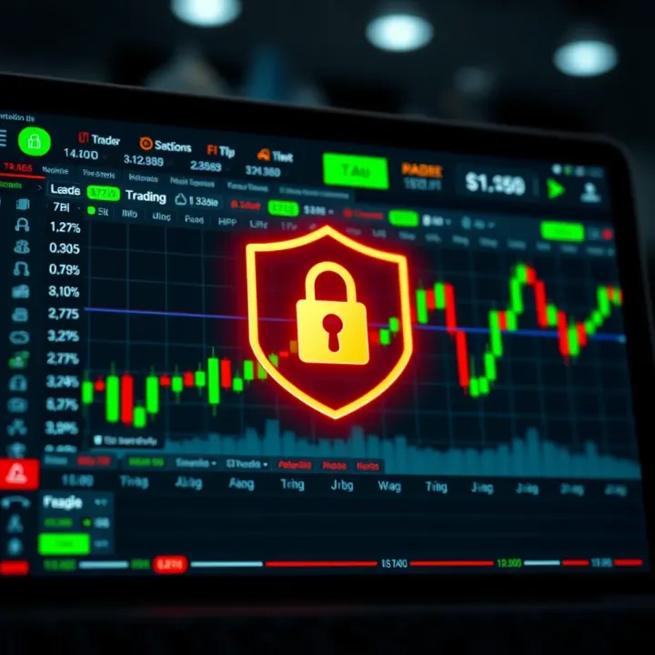 Secure online trading platform interface highlighting investor protection features