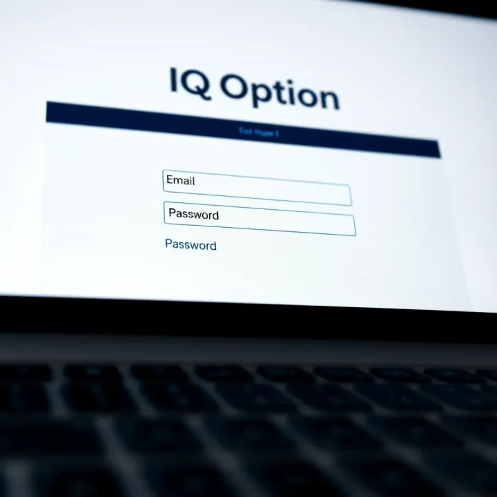 User interface of IQ Option login page showcasing fields for email and password
