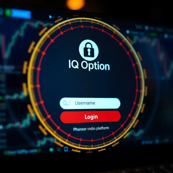 Secure login screen with username and password fields for IQ Option platform access