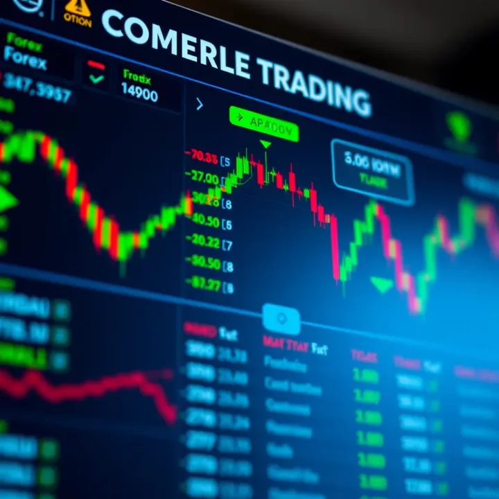 Graphical representation of trading options including forex, stocks, and cryptocurrencies on IQ Option