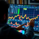 User interacting with a digital investment platform featuring trading charts and market data