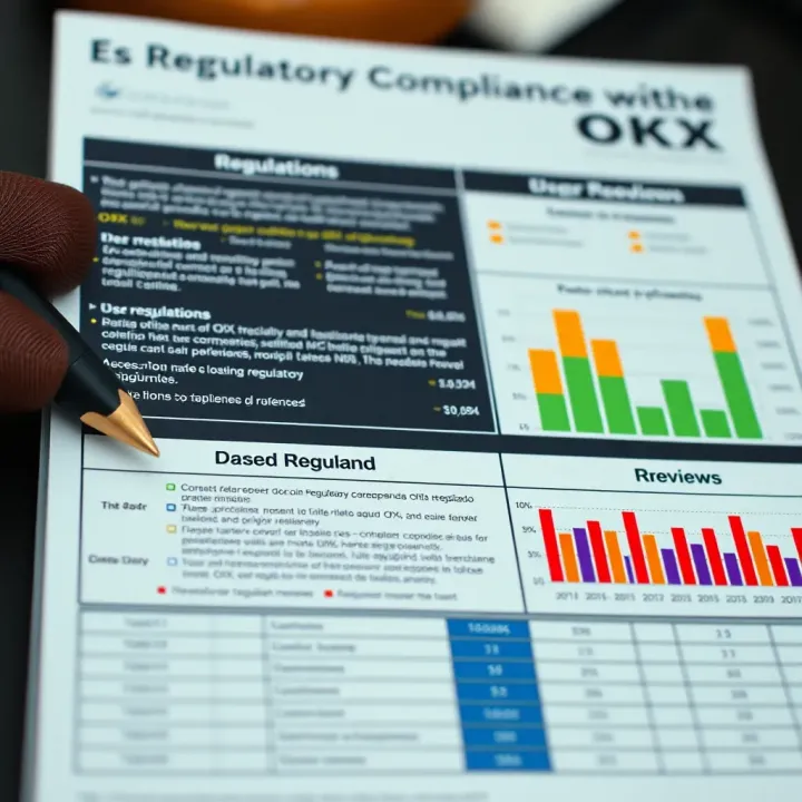 Graphical representation of regulations and user reviews for OKX crypto exchange