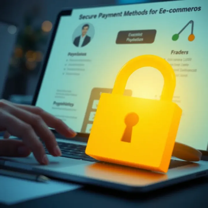 Secure Payment Methods and Legal Aspects for E-commerce Graphic depicting secure online payment methods and legal documents ensuring safe e-commerce transactions