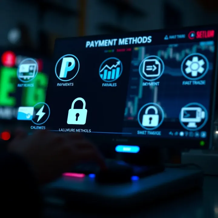 Secure Payment Methods for Pocket Options Investors in Colombia Illustration of secure online transactions with multiple payment methods icons