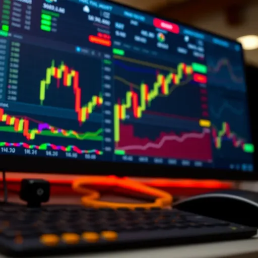 Trading Platform Interface Displaying Market Data and Charts User interface of a trading platform showing charts and market data