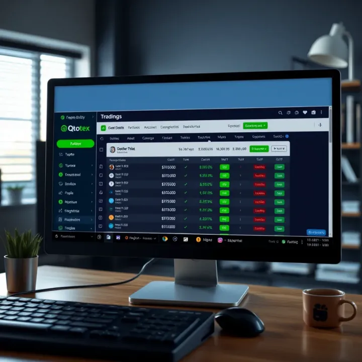 Illustration of a computer screen showing a user interface for deposits, withdrawals, and account management