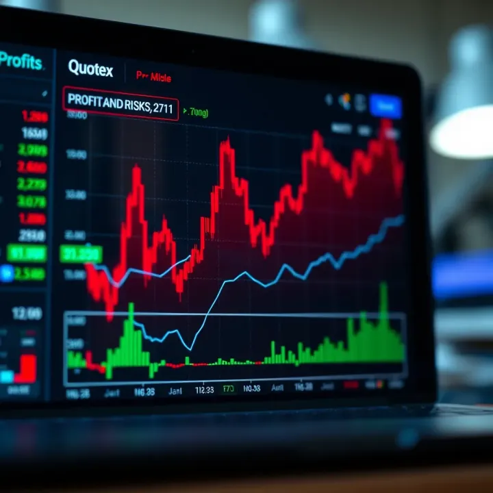Profits and Risks in Binary Options Trading on Quotex Graph depicting potential profits and risks in online binary options trading