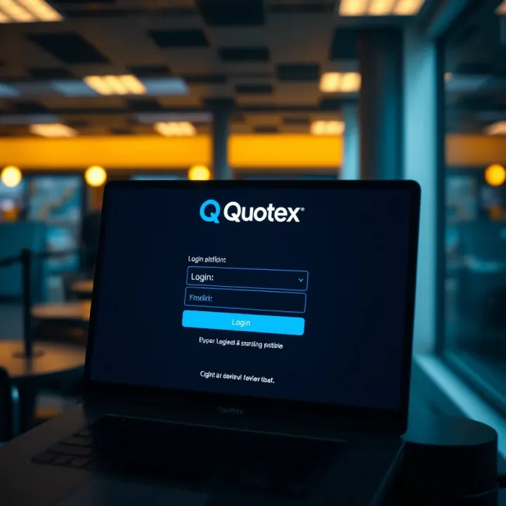 User interface displaying login fields for accessing Quotex trading platform