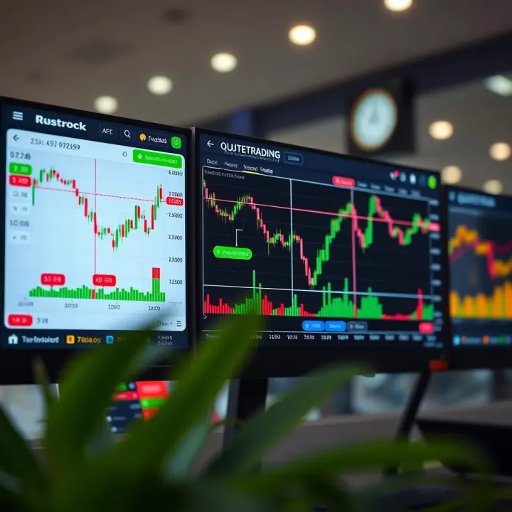 Digital trading platform interface showing charts and financial data relevant to Colombian market