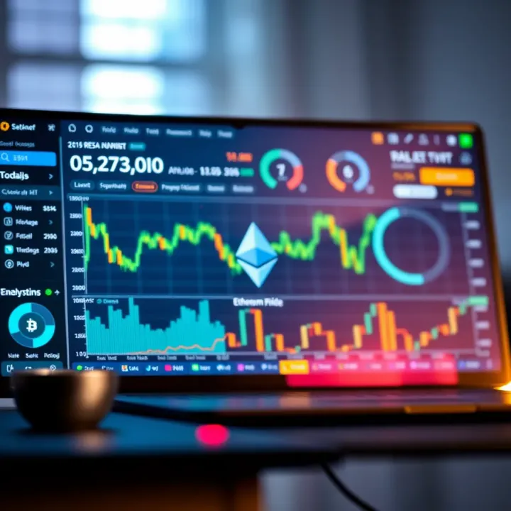 Dashboard displaying real-time Ethereum price with key tools and indicators for market analysis