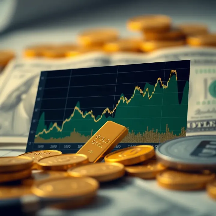 Correlation Between Gold Prices and US Dollar Value Graph showing the inverse relationship between gold prices and the US dollar value over time