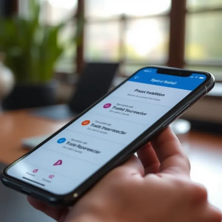 Ensuring Safe Installation of the IQ Financial Application Secure installation process on a smartphone highlighting trusted sources and safety measures