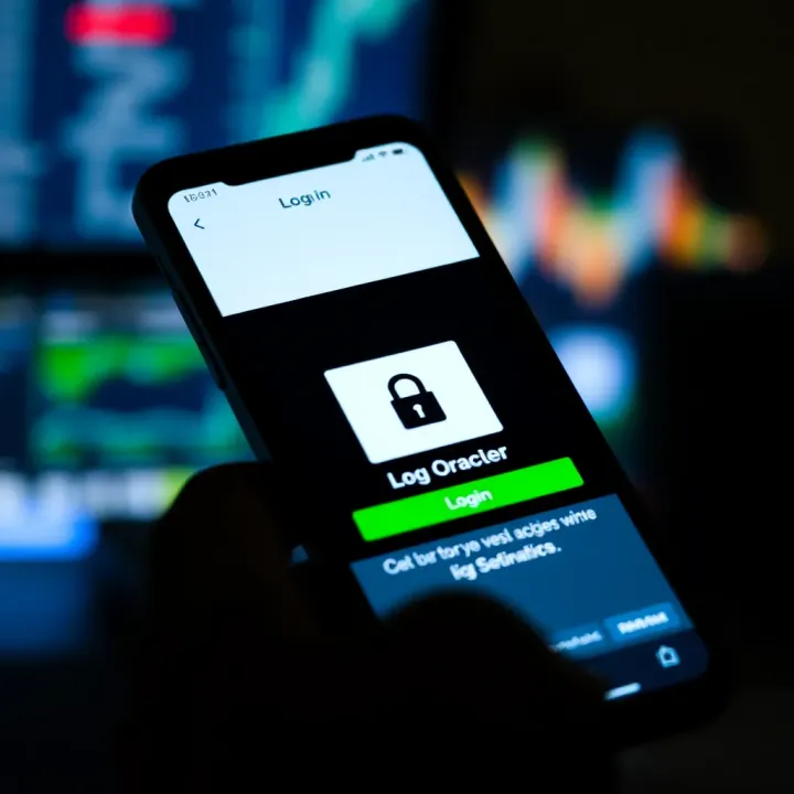 Secure login screen of IQ Broker application on a mobile device in Colombia