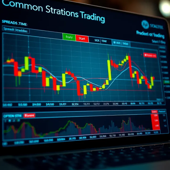 Chart depicting common options trading strategies including spreads and straddles with risk and reward profiles