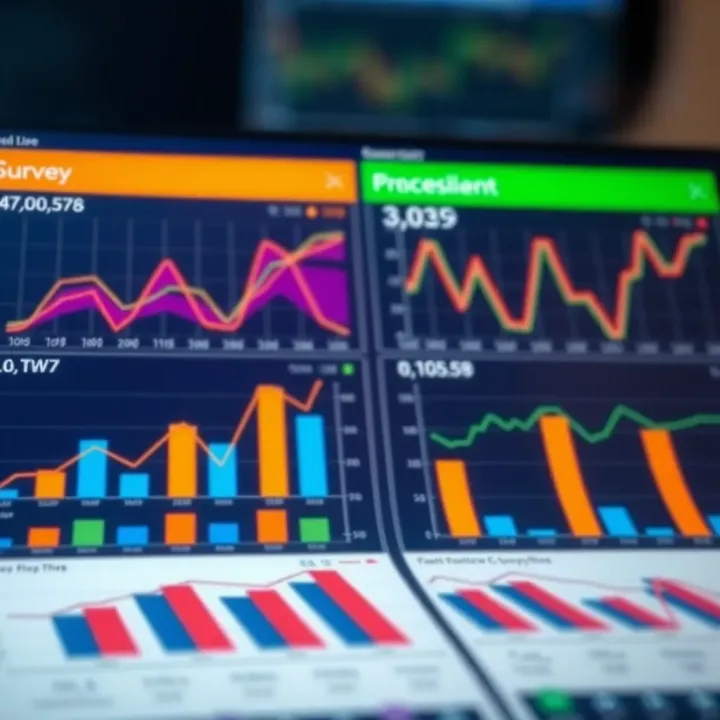 Graphs and charts representing survey data analysis results