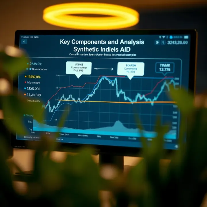 Diagram illustrating the components and factors affecting synthetic indices with practical examples