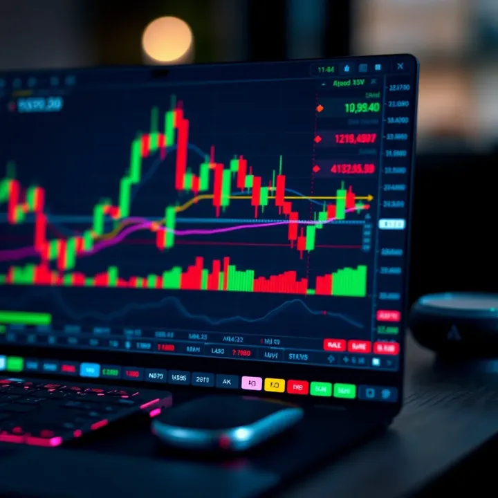 Technical analysis tools applied to synthetic index data including trend lines and indicators