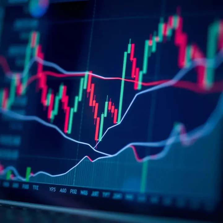 Technical Indicators and Trend Lines in Trading Line graph showing technical indicators and trend lines for investment decisions