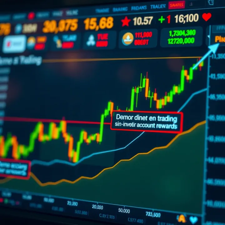 Graph showing trading performance with highlighted demo account rewards