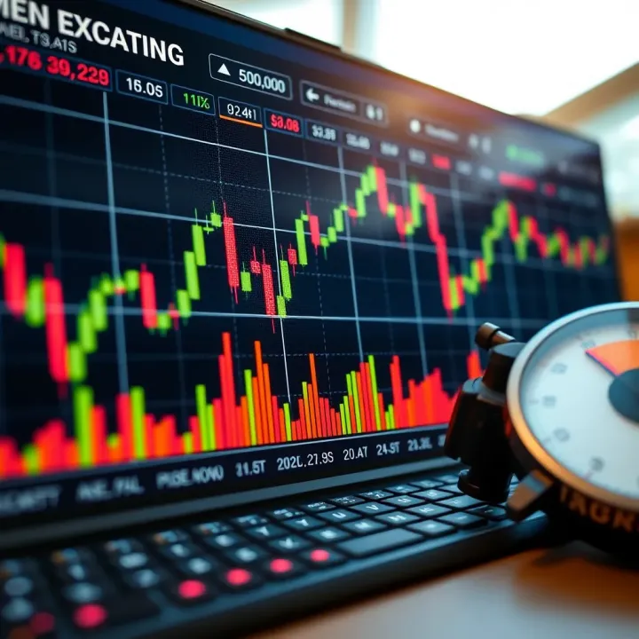 Currency Exchange Chart with Technical Analysis Graph depicting currency exchange trends with technical analysis tools
