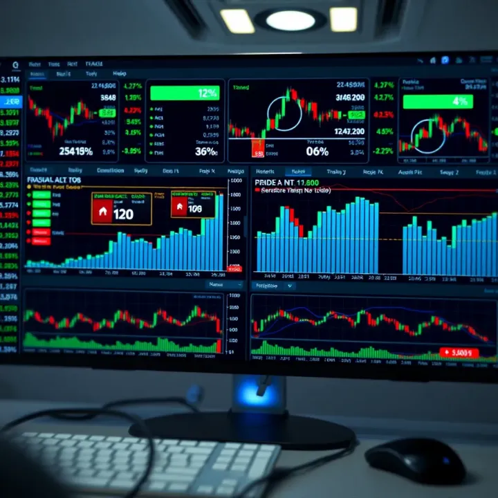Comprehensive Trading Tools and Risk Management Interface Dashboard with multiple trading tools displaying charts and risk management metrics