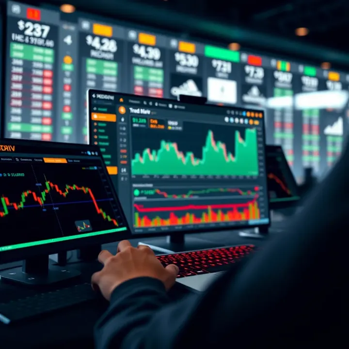 Interface showing integration of TradingView with Deriv platform featuring trading options and market data from Colombia