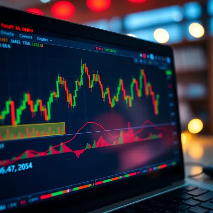 Interactive financial chart showcasing various technical indicators on a digital trading platform