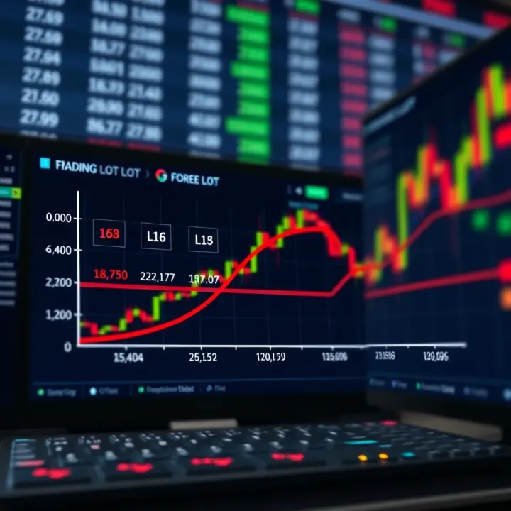 Understanding Various Lot Types in Forex Trading Graph showing different types of trading lots with financial charts in background
