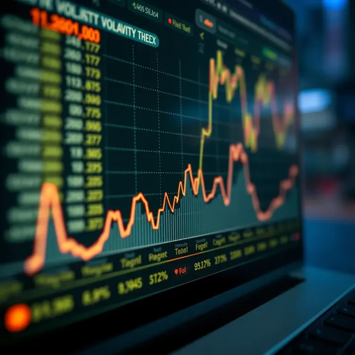 Volatility Index Trends and Fluctuations Over Time Graph showing fluctuations and trends of a financial volatility index over time