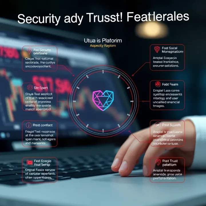Graphical representation of Utua platform's security features and user trust metrics