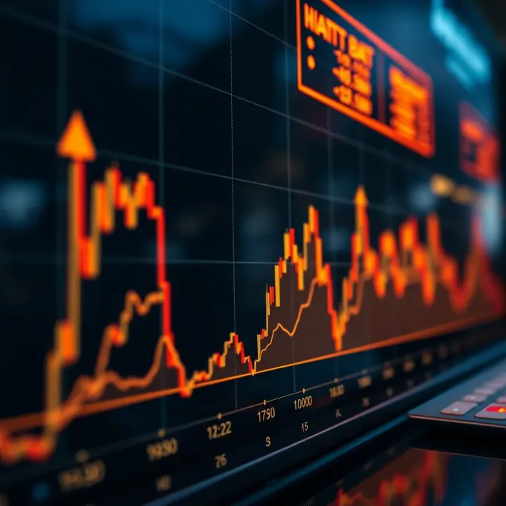 Graph illustrating sharp market fluctuations highlighting volatility trends