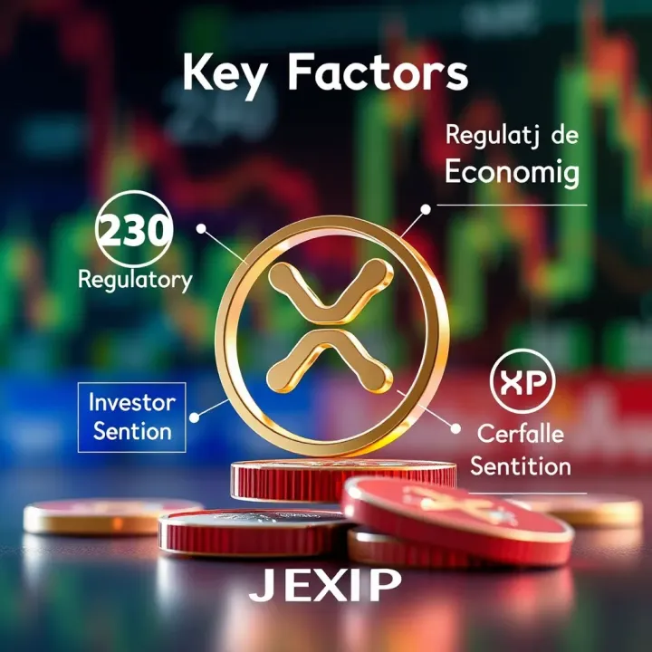 Key Factors Influencing the XRP Market Dynamics Conceptual illustration of factors influencing XRP market including regulatory, economic, and investor sentiment